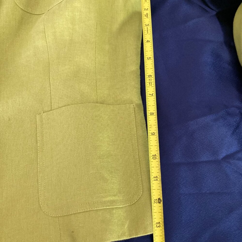 Talbots Petite Blazer Sz 12 Chartreuse Green - Picture 3 of 7